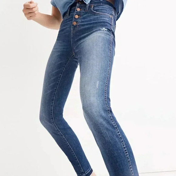 Madewell 10" High-Rise Skinny Jeans: Drop-Hem Edition Size 23 - Picture 5 of 8